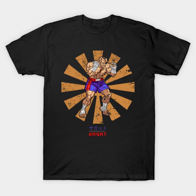 Sagat Retro Japanese Street Fighter T-Shirt by Nova5